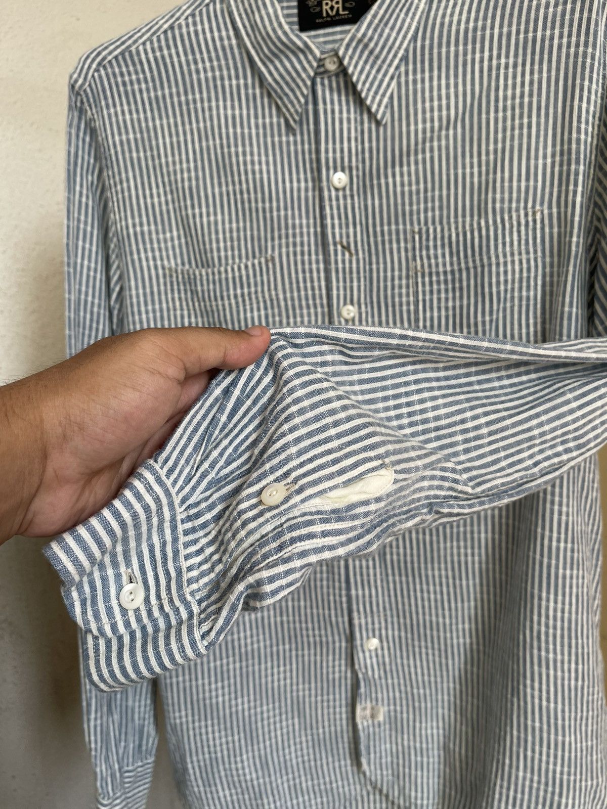 RRL Ralph Lauren RRL Double RL Striped Blue Longsleeve Button Shirt 3775279 Size US M / EU 48-50 / 2 - 5 Thumbnail