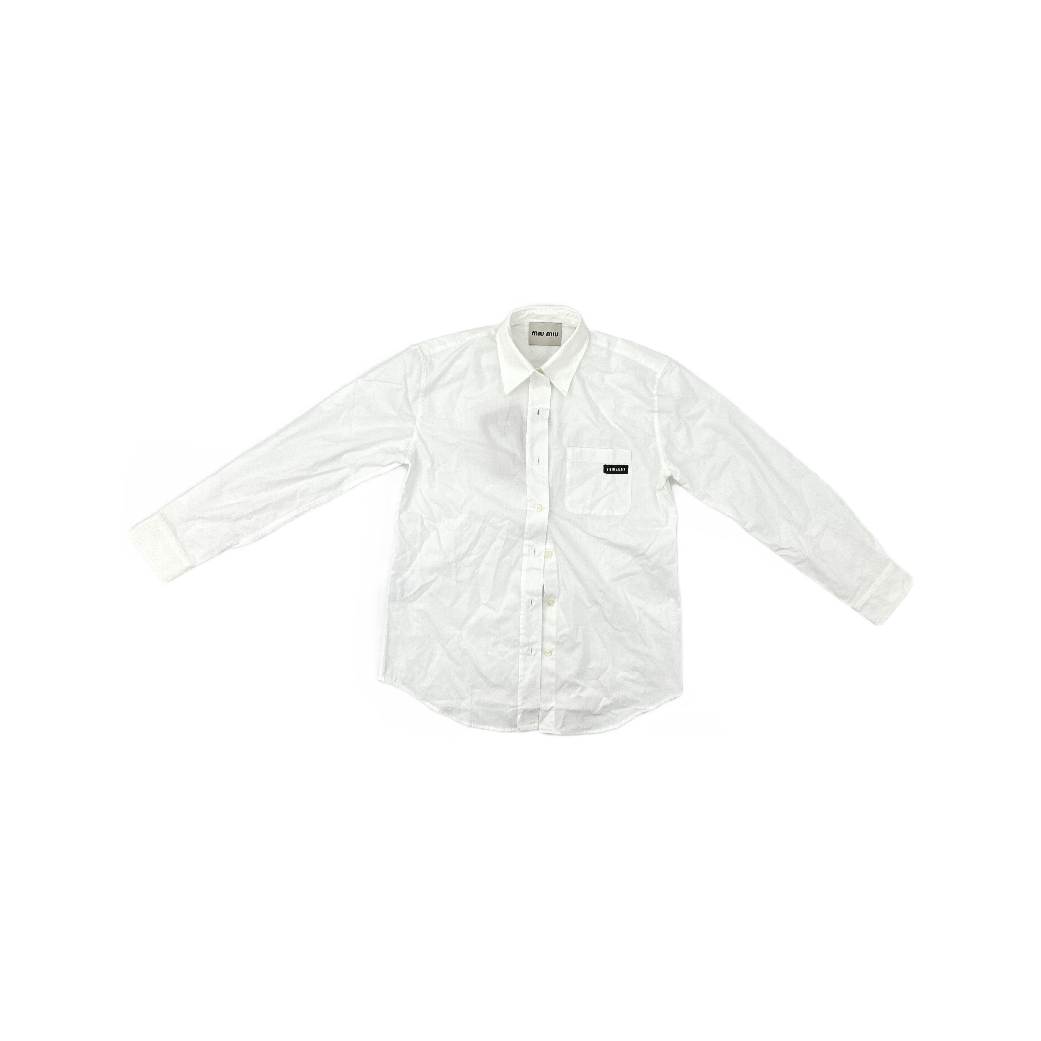 Miu Miu Miu Miu White Button Up Shirt Size 38 Size XS / US 0-2 / IT 36-38 - 1 Thumbnail