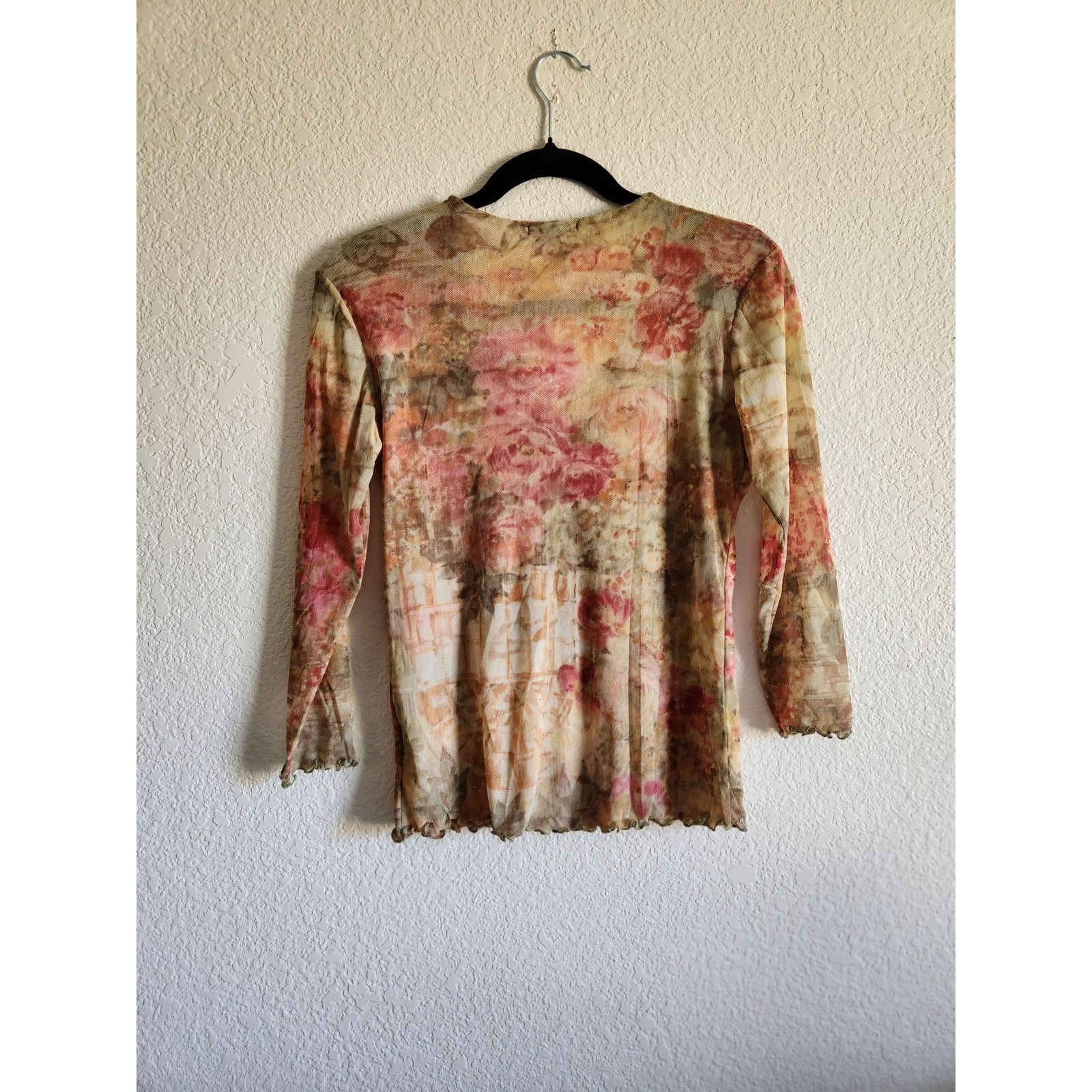 Other Y2k Therapy Women's Semi Sheer Boho Low Cut Top- M Size M / US 6-8 / IT 42-44 - 2 Thumbnail