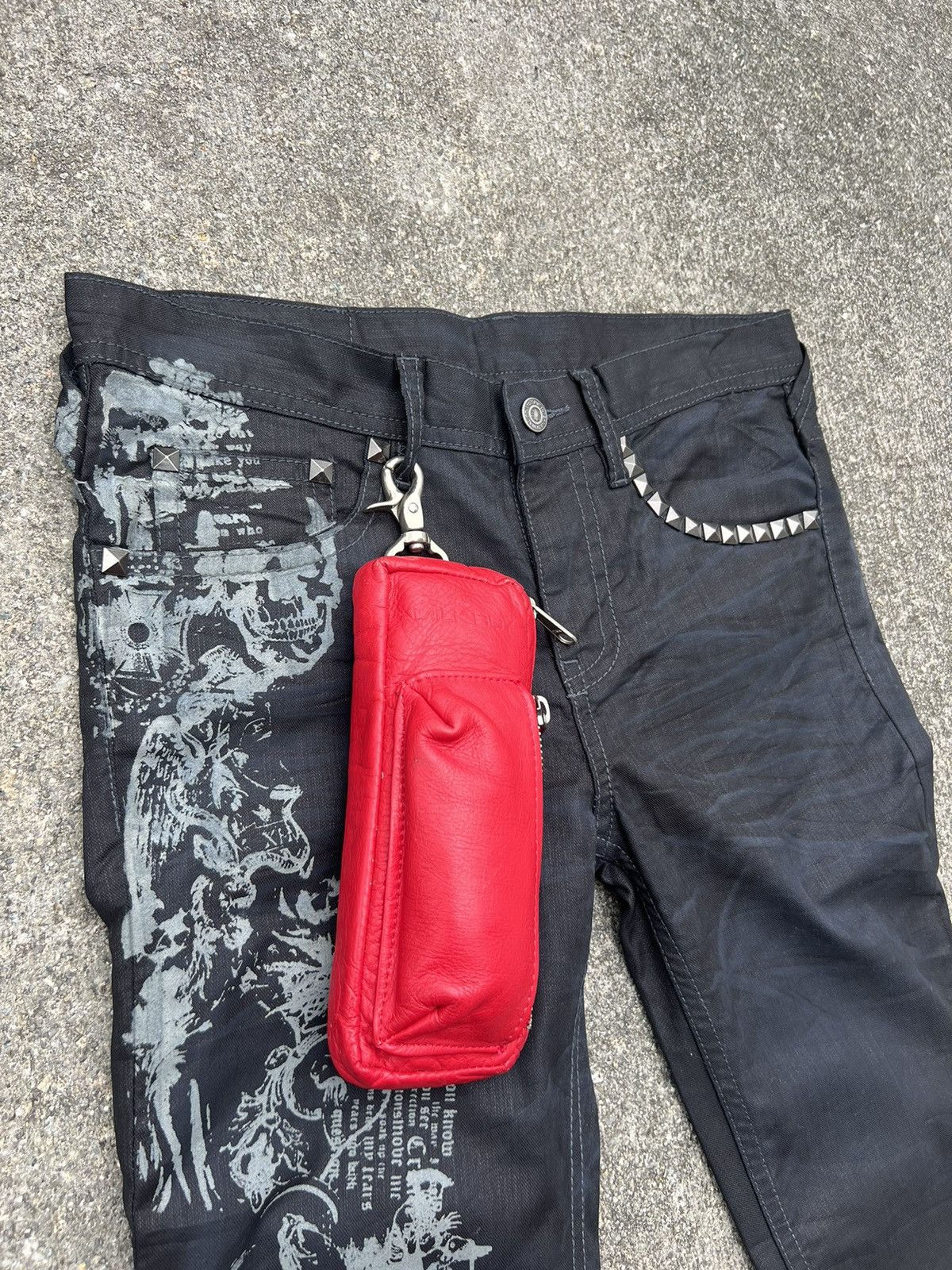 Japanese Brand × Vintage Vintage Milk Boy Japan Red Leather Small Pouch Bag Size ONE SIZE - 3 Thumbnail