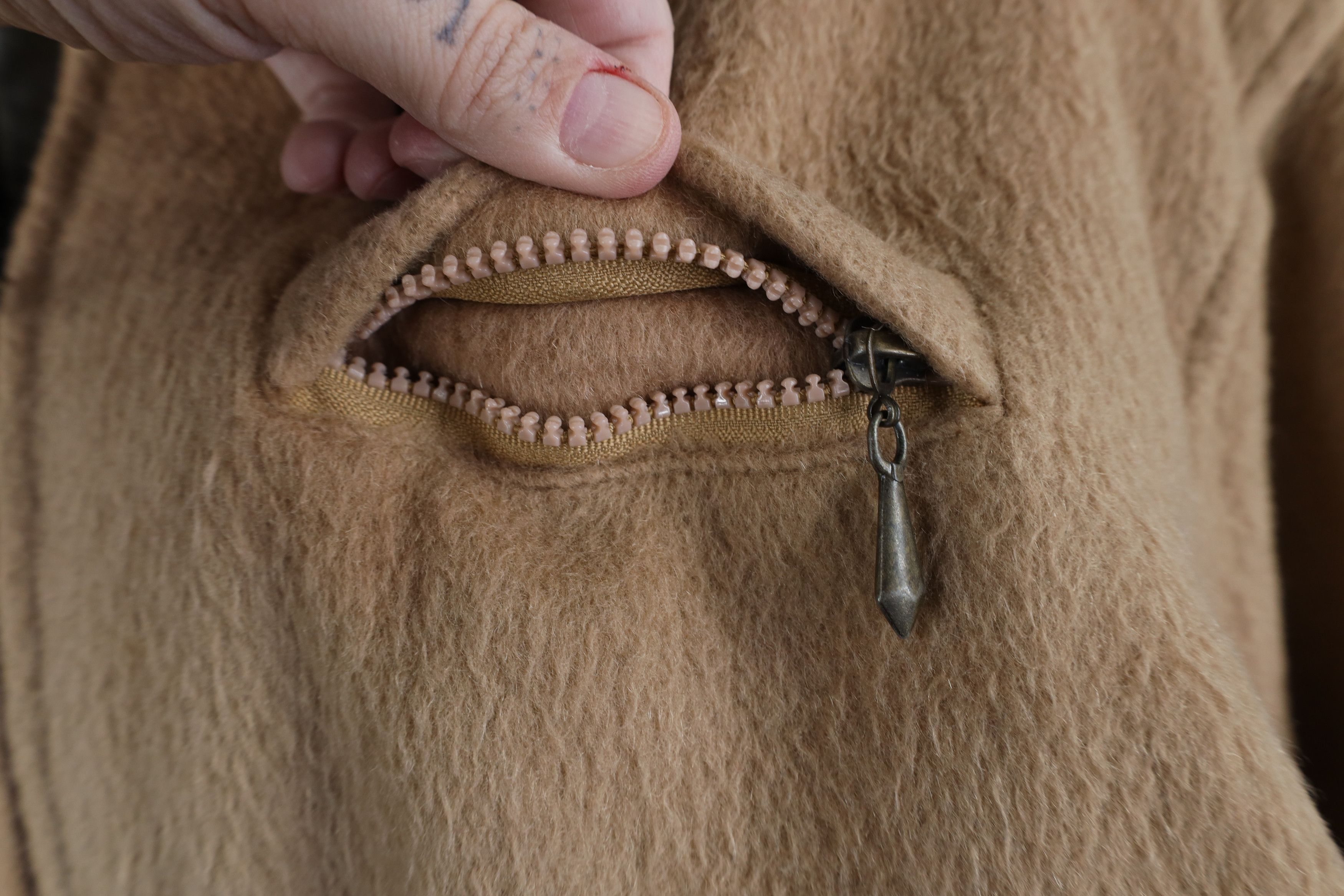 Express Vintage 90s Express Lined Mohair Wool Blend Jacket Beige Size S / US 4 / IT 40 - 6 Thumbnail