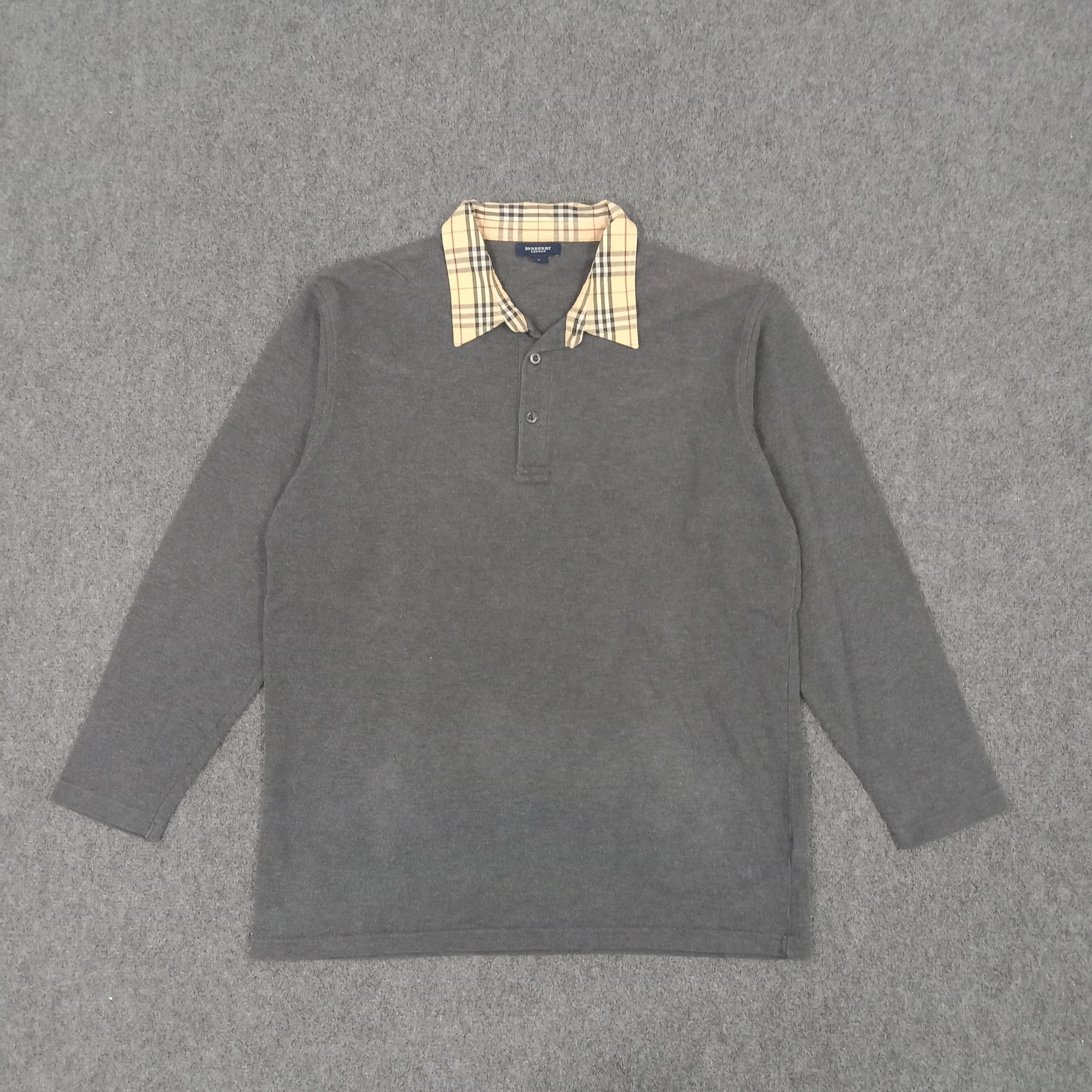 Burberry × Vintage Burberry London Nova Check Designer Polo Shirt Size US L / EU 52-54 / 3 - 1 Thumbnail