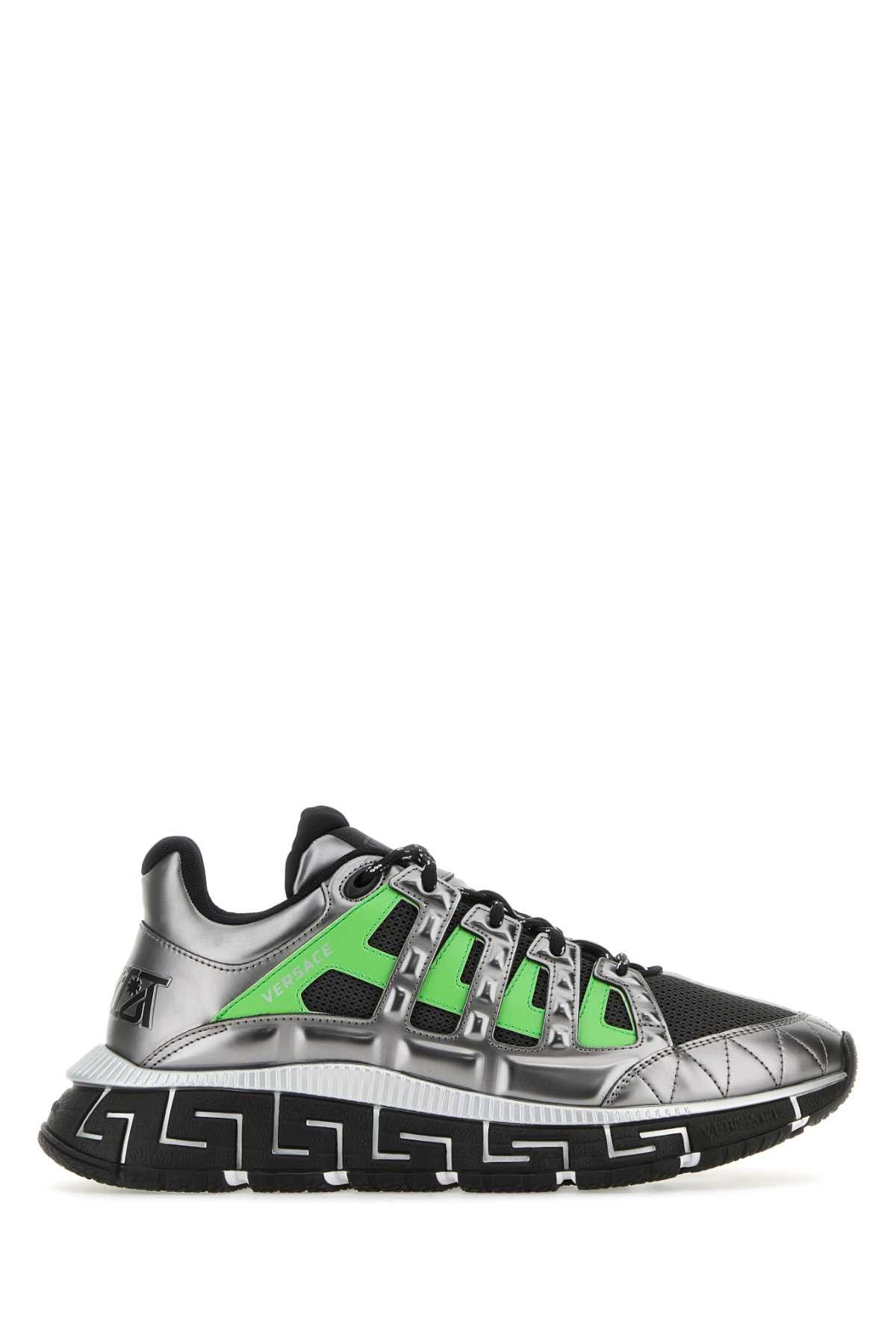 image of Versace Multicolor Fabric And Leather Trigreca Sneakers, Men's (Size 10)