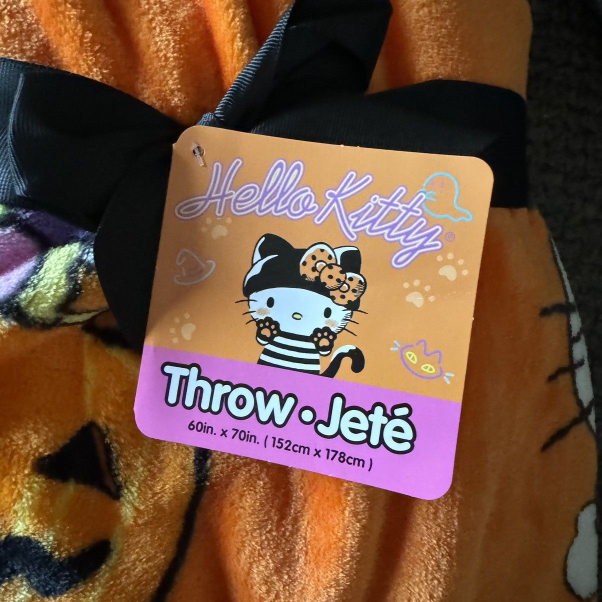 Other Hello Kitty Halloween Orange Candy Corn Throw Blanket Size ONE SIZE - 4 Thumbnail