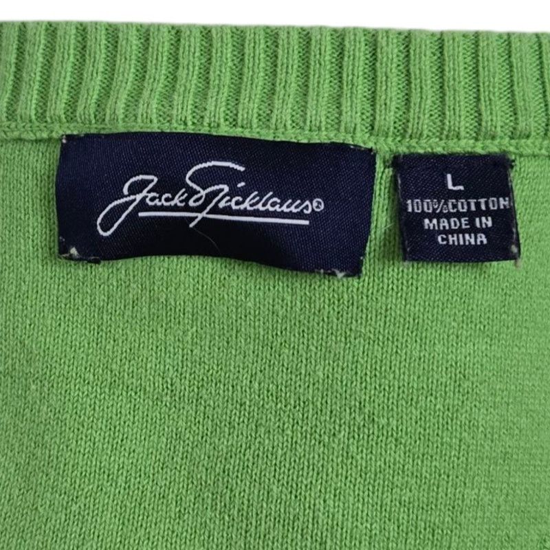 Other Jack Nicklaus Mens Sweater Large Green V Neck Ribbed Bear Size US L / EU 52-54 / 3 - 8 Thumbnail