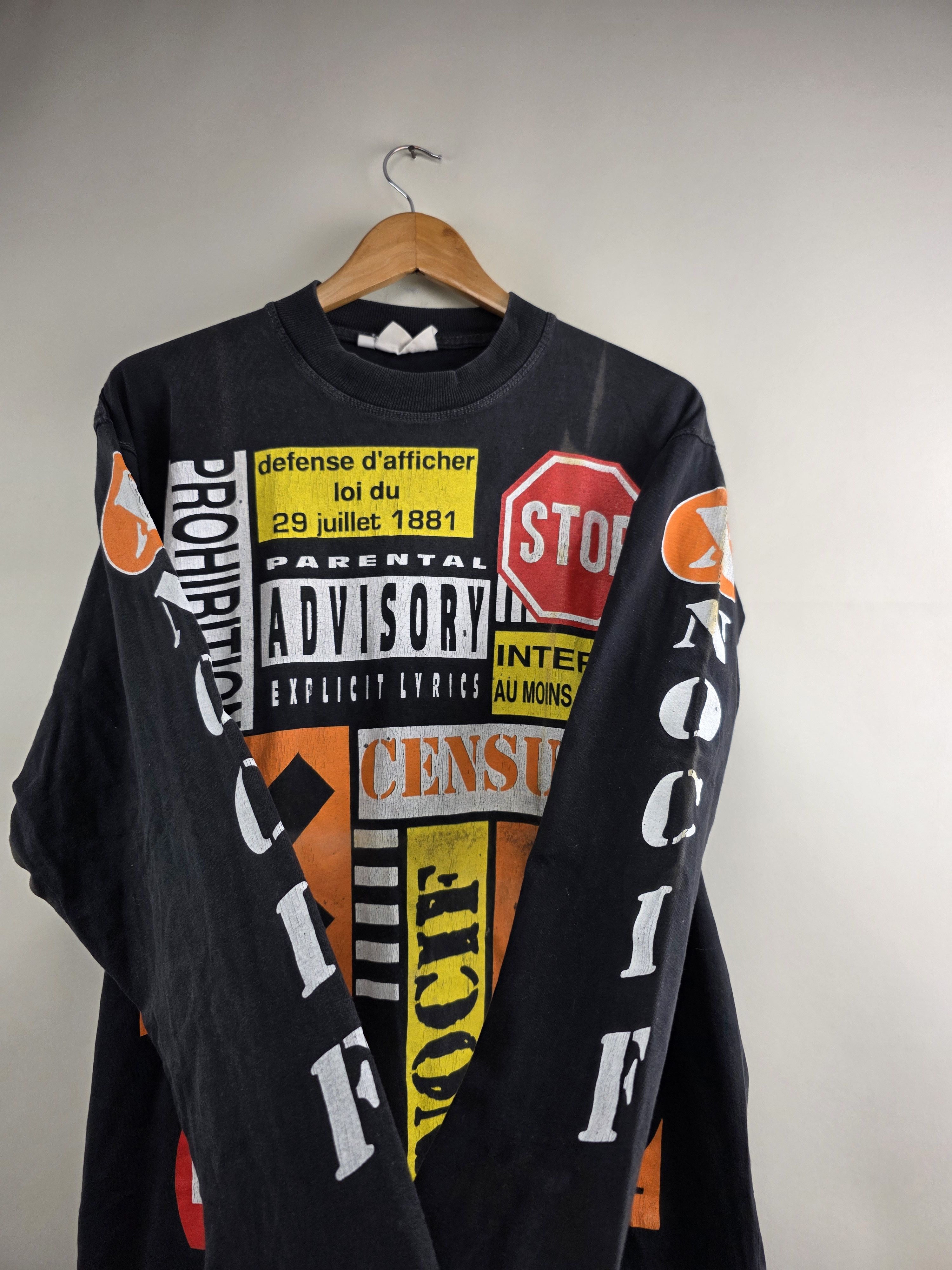 Band Tees × Vintage 90s French non conformist Punk Long-sleeved L 21" 30.5" Size US L / EU 52-54 / 3 - 2 Thumbnail