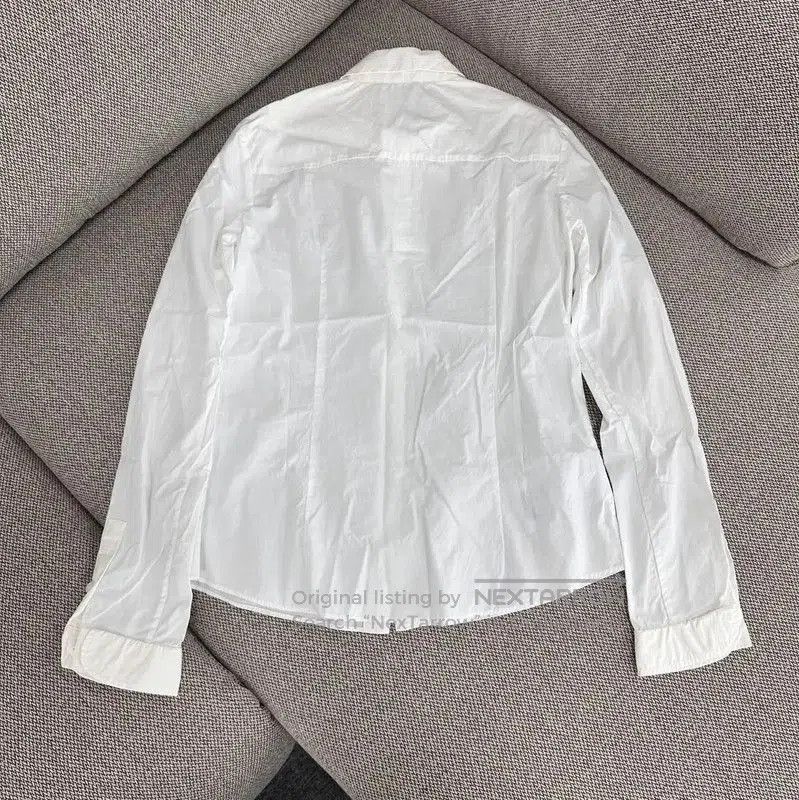 Miu Miu Miu Miu White Cotton Long Sleeve Shirt . Size L / US 10 / IT 46 - 2 Thumbnail