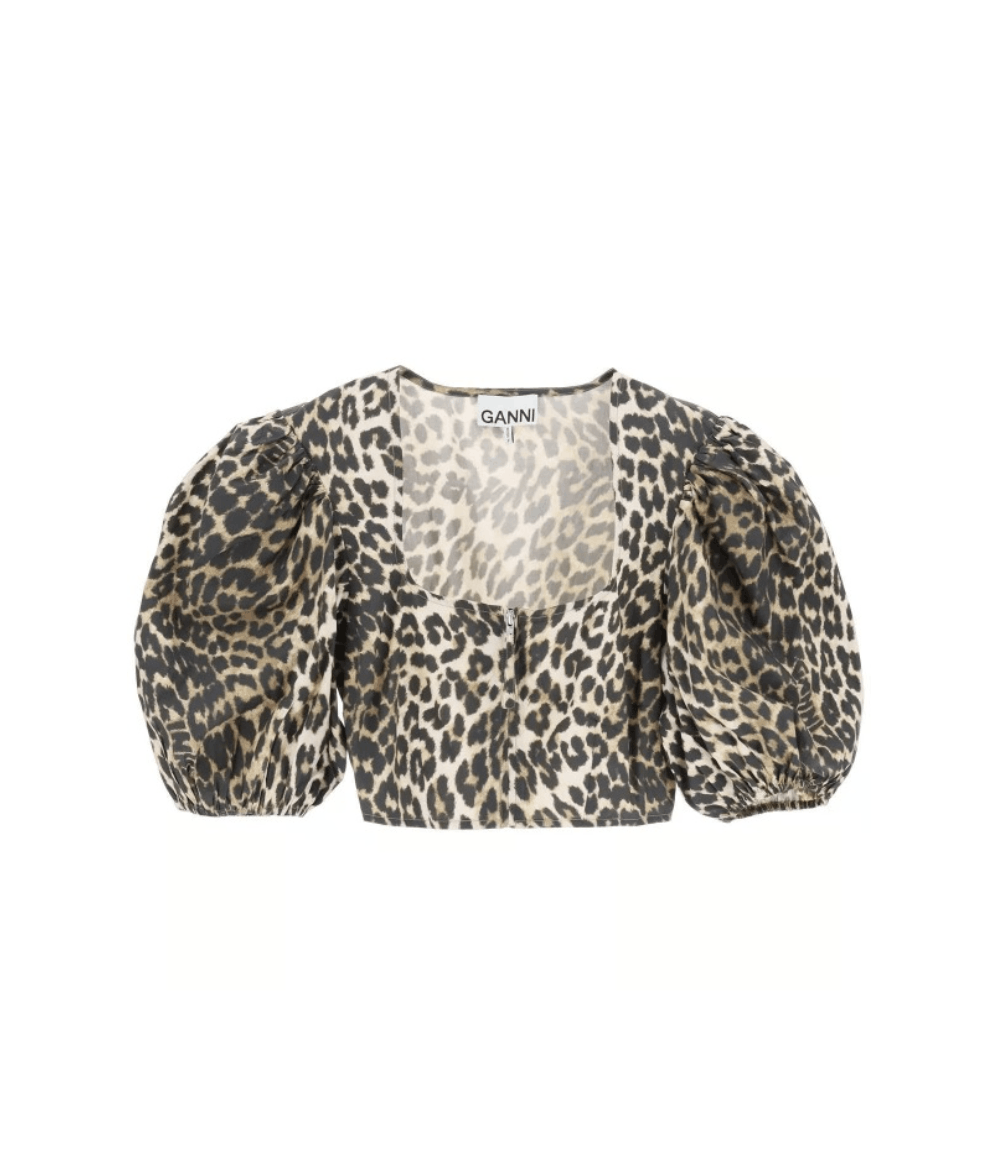 Ganni Ganni Big leopard almond milk Top Size M / US 6-8 / IT 42-44 - 1 Thumbnail