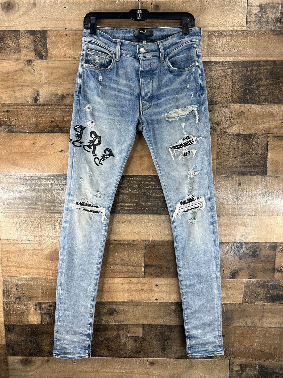 Amiri Amiri Jeans Skinny Old English Logo Clay Indigo Size