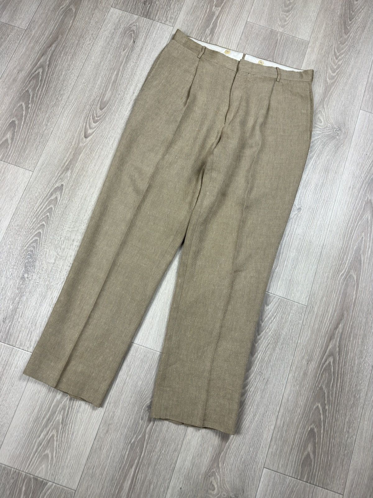 Polo Ralph Lauren Vintage Polo Ralph Lauren Beige Trousers Pants Made in Italy Size 34R - 2 Thumbnail
