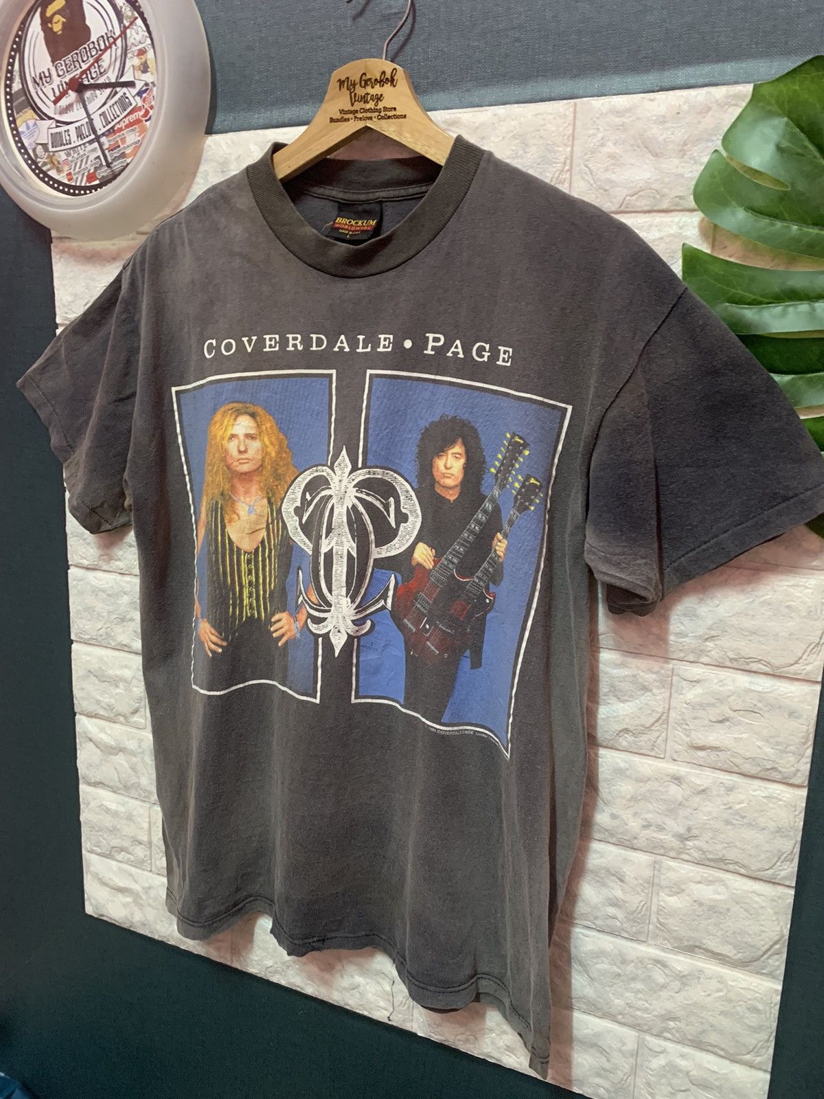 Vintage VINTAGE!! 90's Shirt Band Coverdale Page BRockum Tag Size US L / EU 52-54 / 3 - 2 Thumbnail