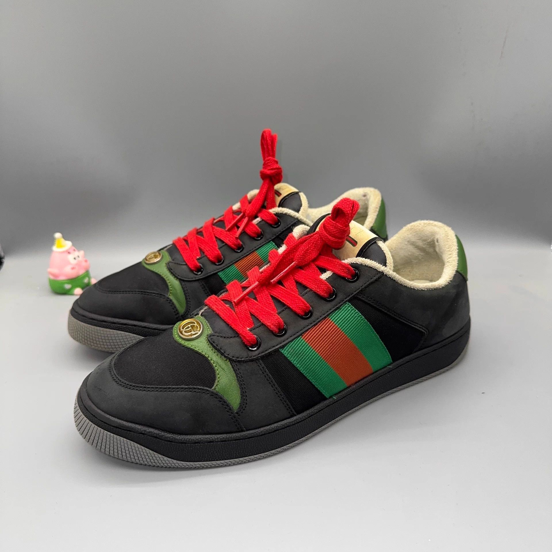 Gucci Gucci Screener GG Enamel Black Sneakers Size US 8 / EU 41 - 1 Thumbnail