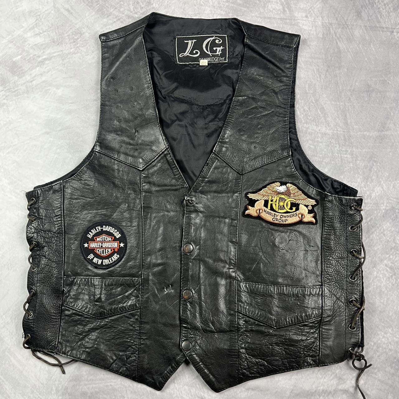 Designer Vintage Harley Davidson biker vest Size US M / EU 48-50 / 2 - 1 Thumbnail