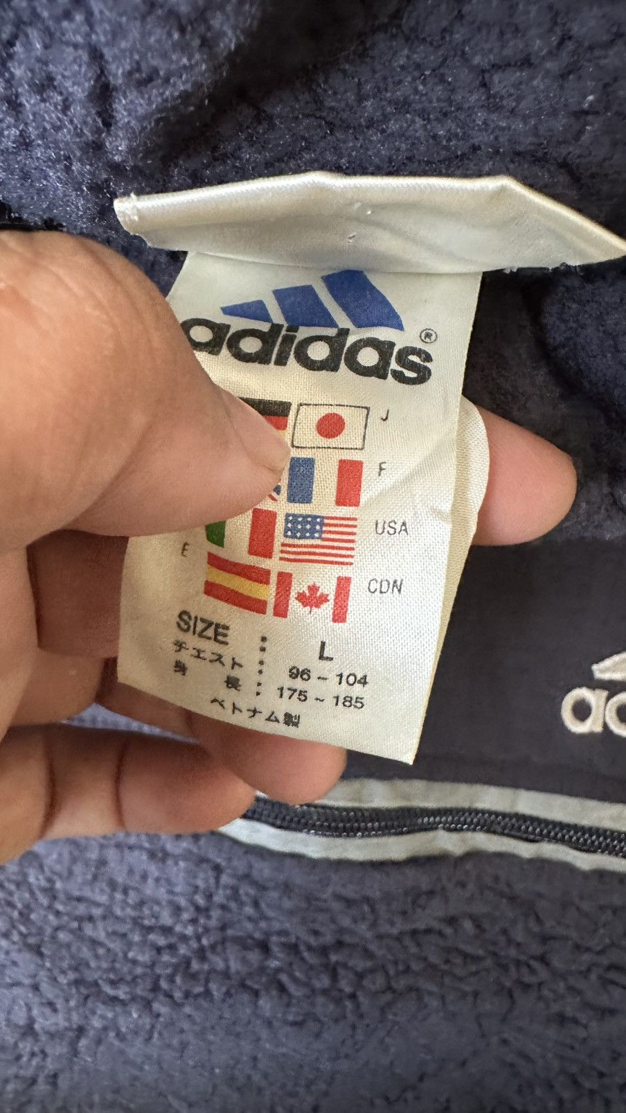 Adidas VINTAGE ADIDAS FLEECE MIDZZIPER OUTERWEAR Size US L / EU 52-54 / 3 - 6 Thumbnail