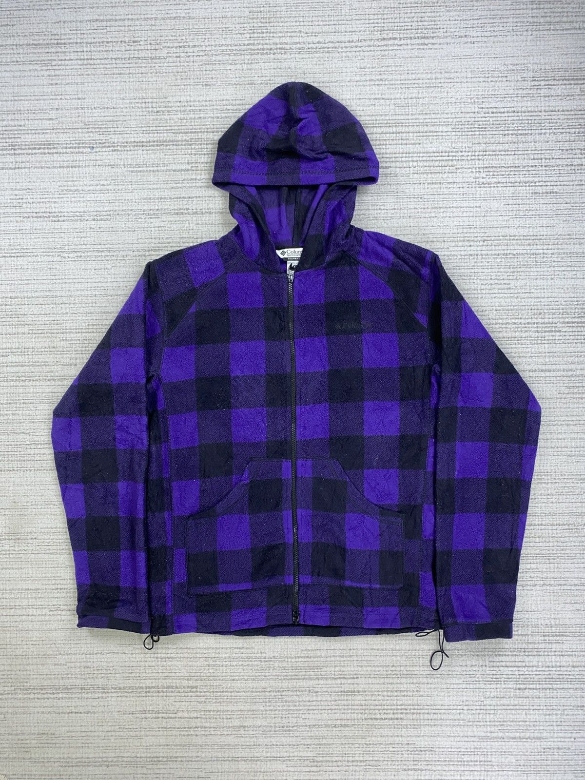 Vtg Columbia Sportwear Company Block Check Fullzip Jacket