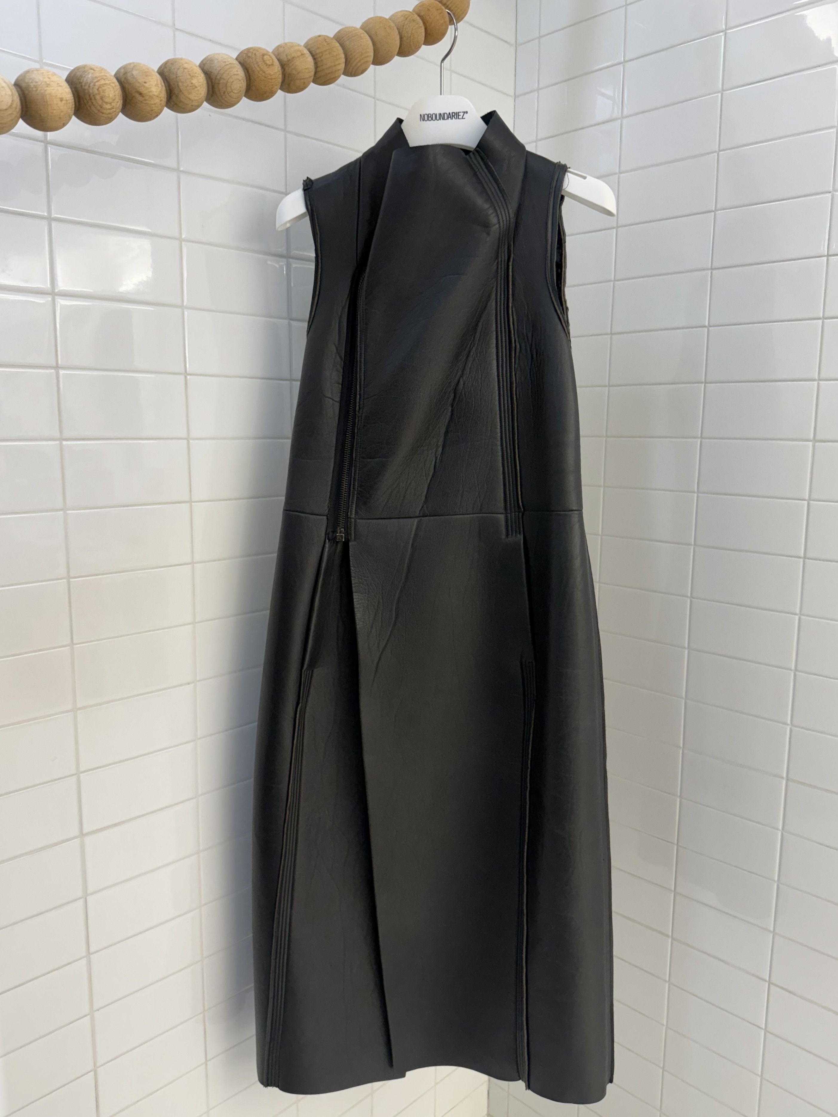 Rick Owens Lilies leather sleeveless dress