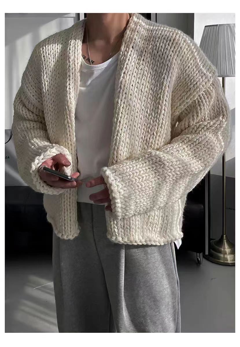 Japanese Brand Vintage Beige Loose Casual XL Knit Sweater Jacket Size US XL / EU 56 / 4 - 2 Thumbnail