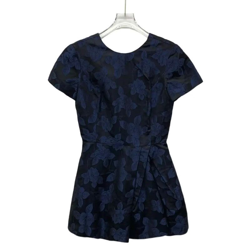 Dior Dior XS Navy Blue Floral Dress 0089 Size XS / US 0-2 / IT 36-38 - 1 Thumbnail