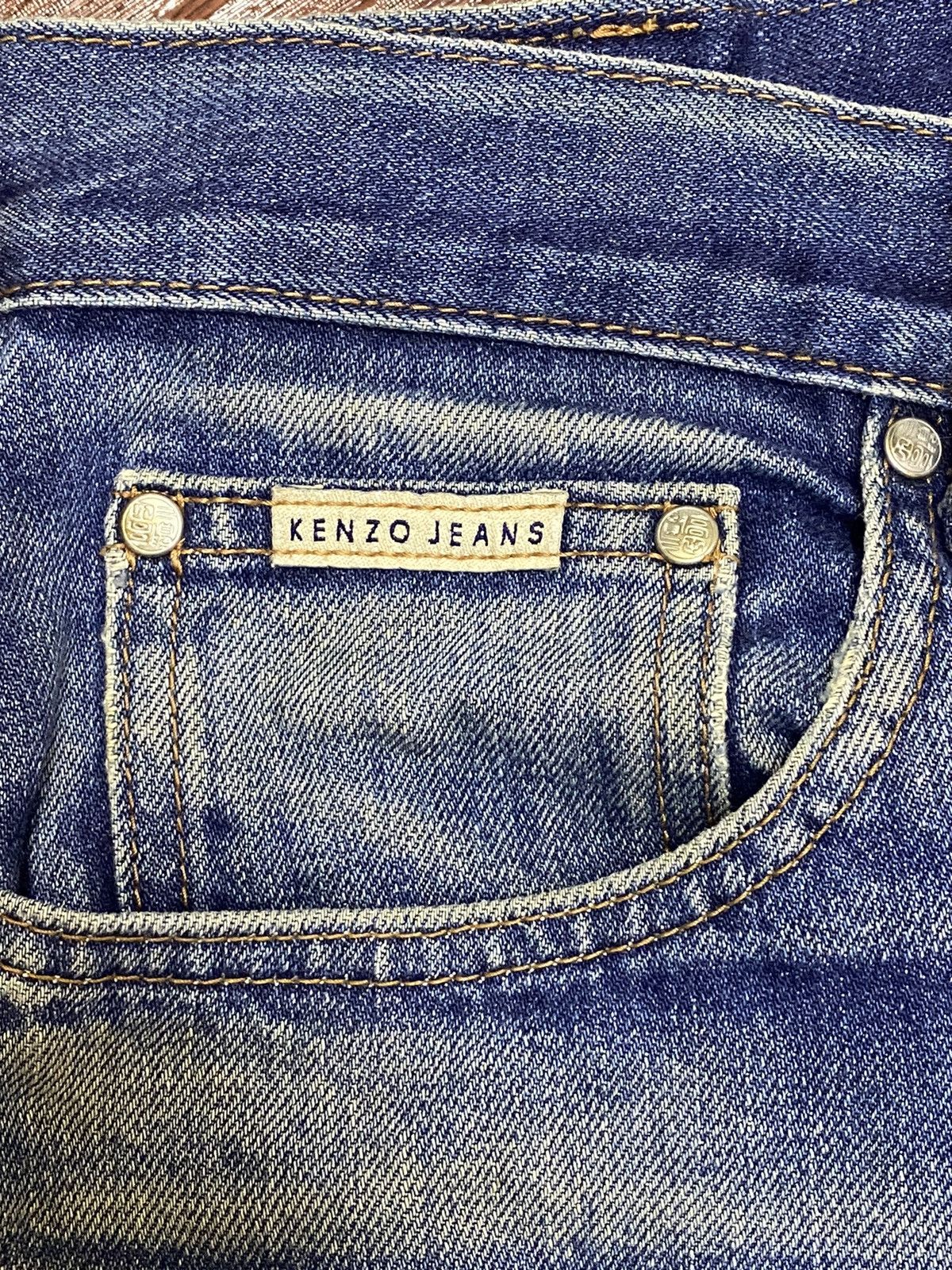 Japanese Brand Vintage Kenzo Japan Mud Wash Distressed Baggy Jeans Size US 32 / EU 48 - 10 Thumbnail