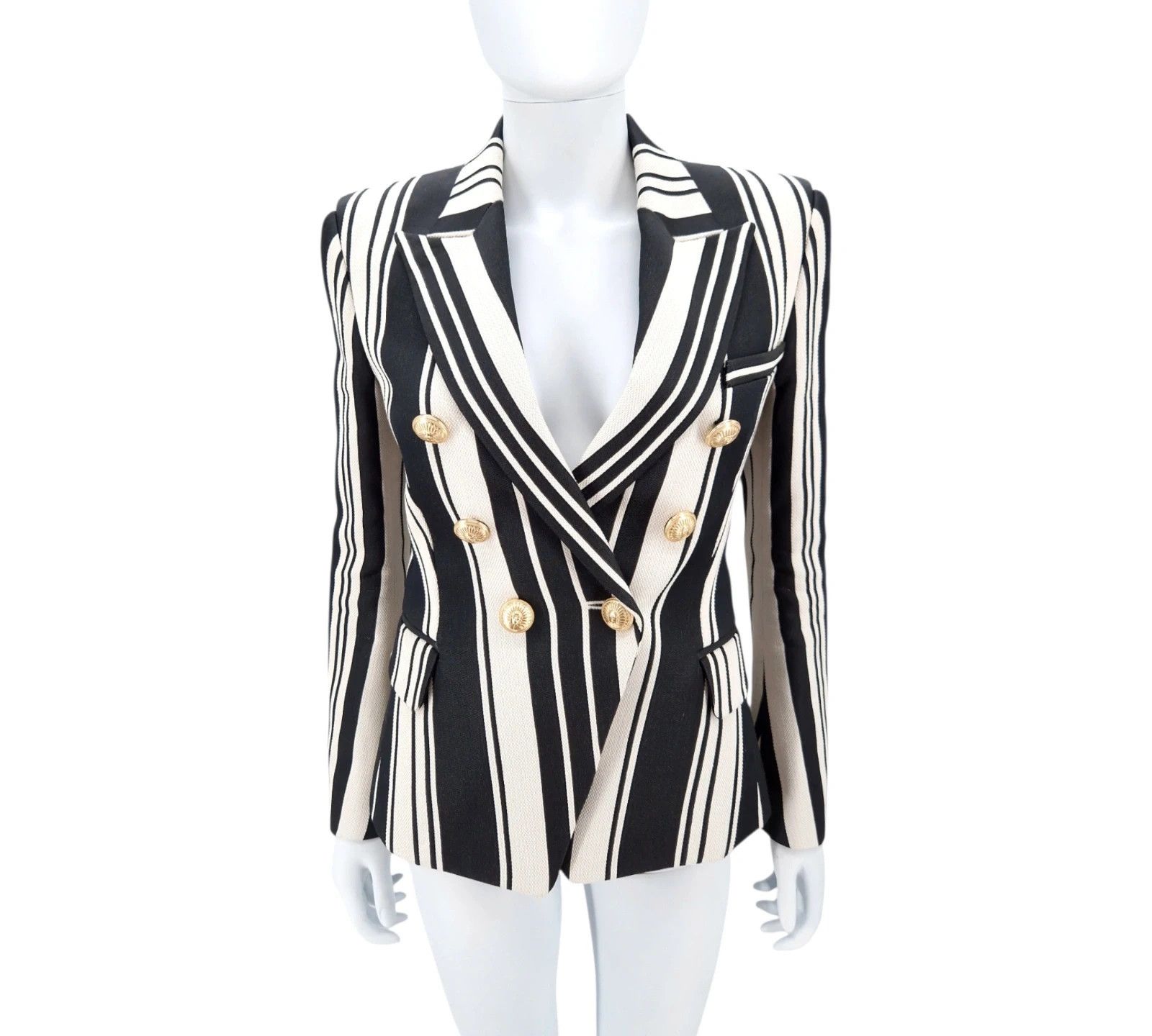 Balmain Balmain Double-Breasted Striped Blazer Size M / US 6-8 / IT 42-44 - 1 Thumbnail