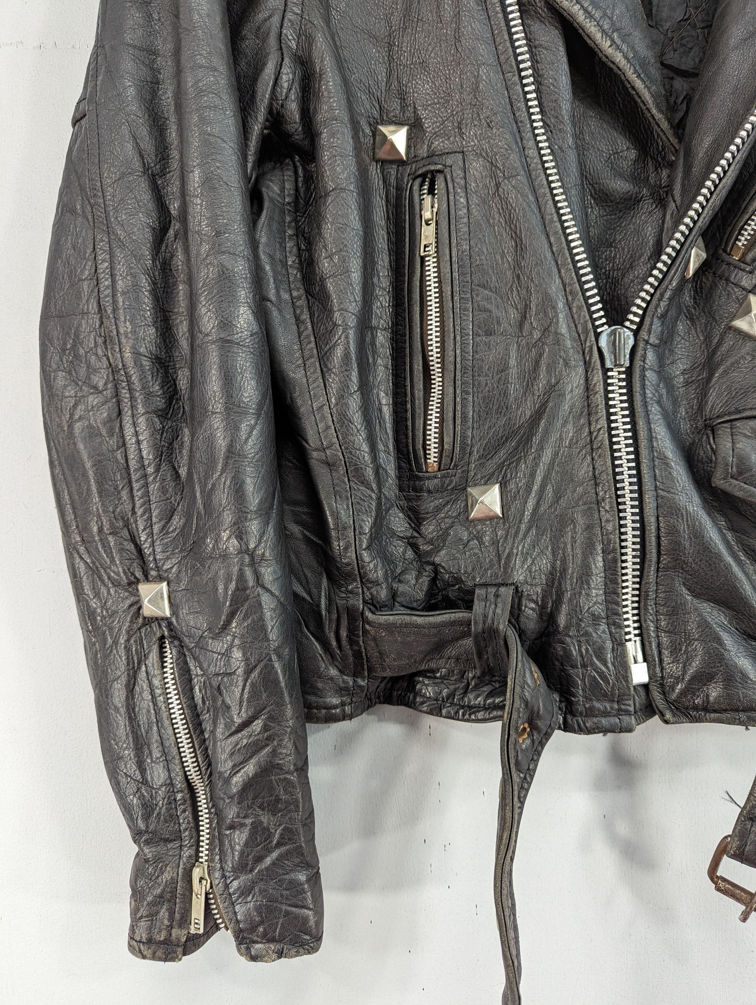 Vintage Vintage 80s Unbrand Double Collar Punk Style Leather Jacket Size US S / EU 44-46 / 1 - 6 Thumbnail