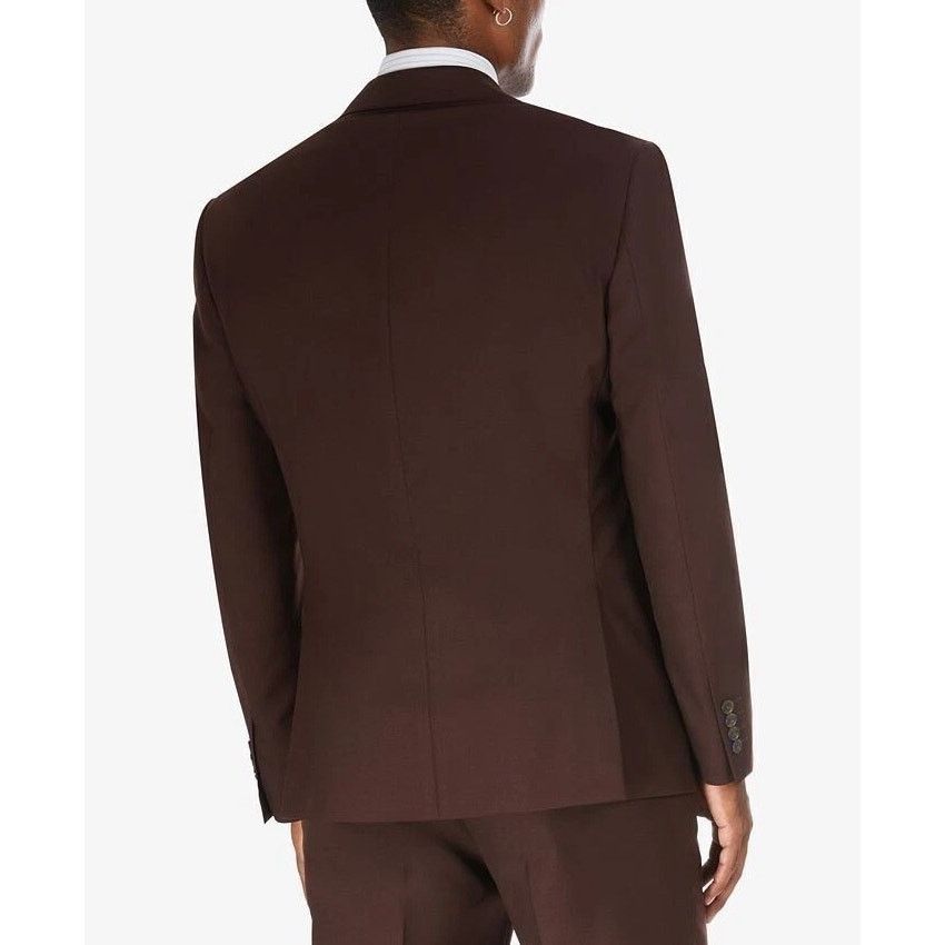 The Unbranded Brand Tayion Collection Men's Brown Formal Suit Jacket Size 44R Size 44R - 2 Thumbnail