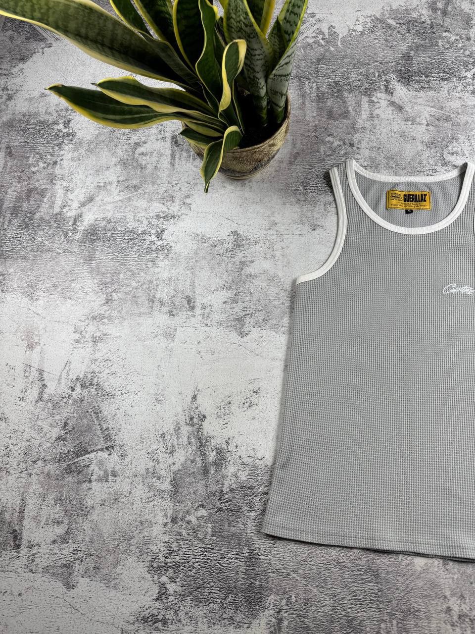 Corteiz Corteiz Alcatraz Guerillaz Gray Small Waffle Tank Top Sleeveless Jersey T Shirt Size US S / EU 44-46 / 1 - 2 Thumbnail