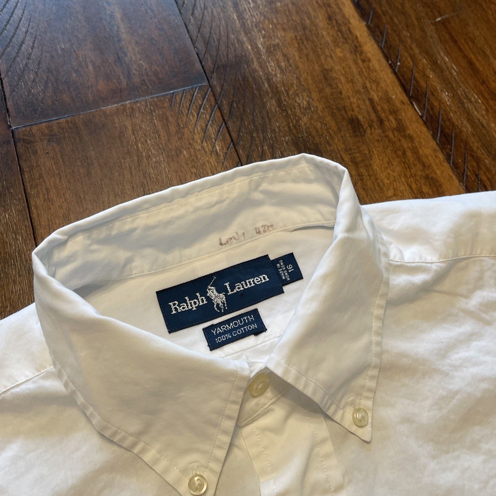 Polo Ralph Lauren Ralph Lauren Polo Yarmouth Cotton Shirt 16" EUC Soft Size US XL / EU 56 / 4 - 3 Thumbnail