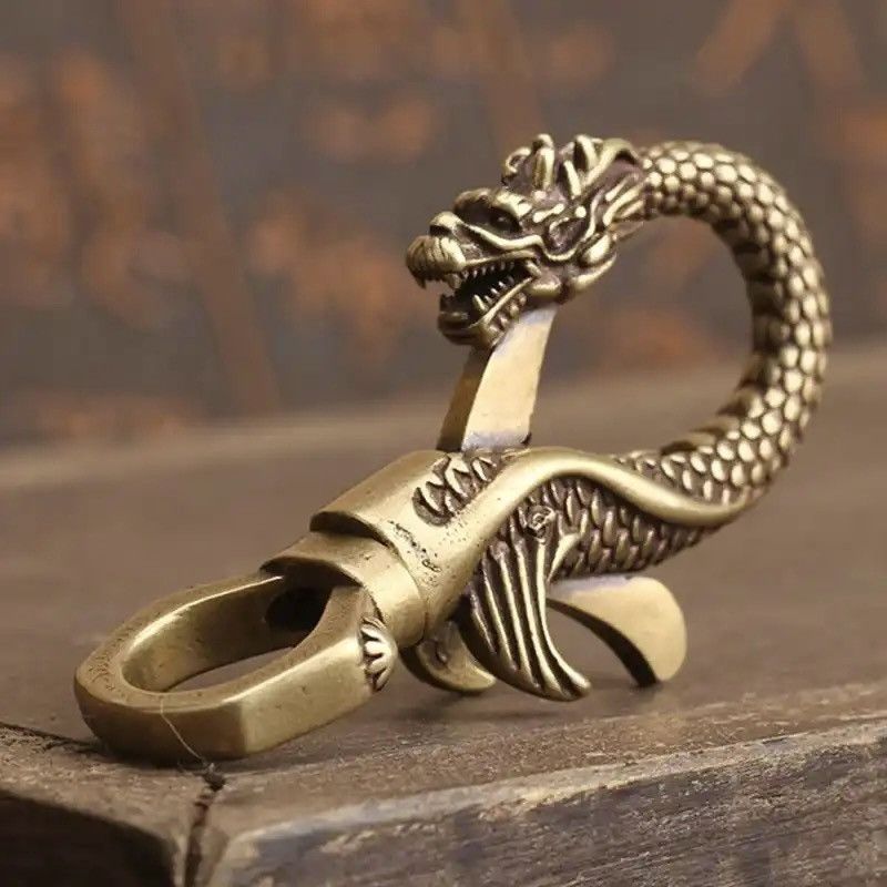 Vintage Vintage Brass Dragon Keychain Size ONE SIZE - 1 Thumbnail