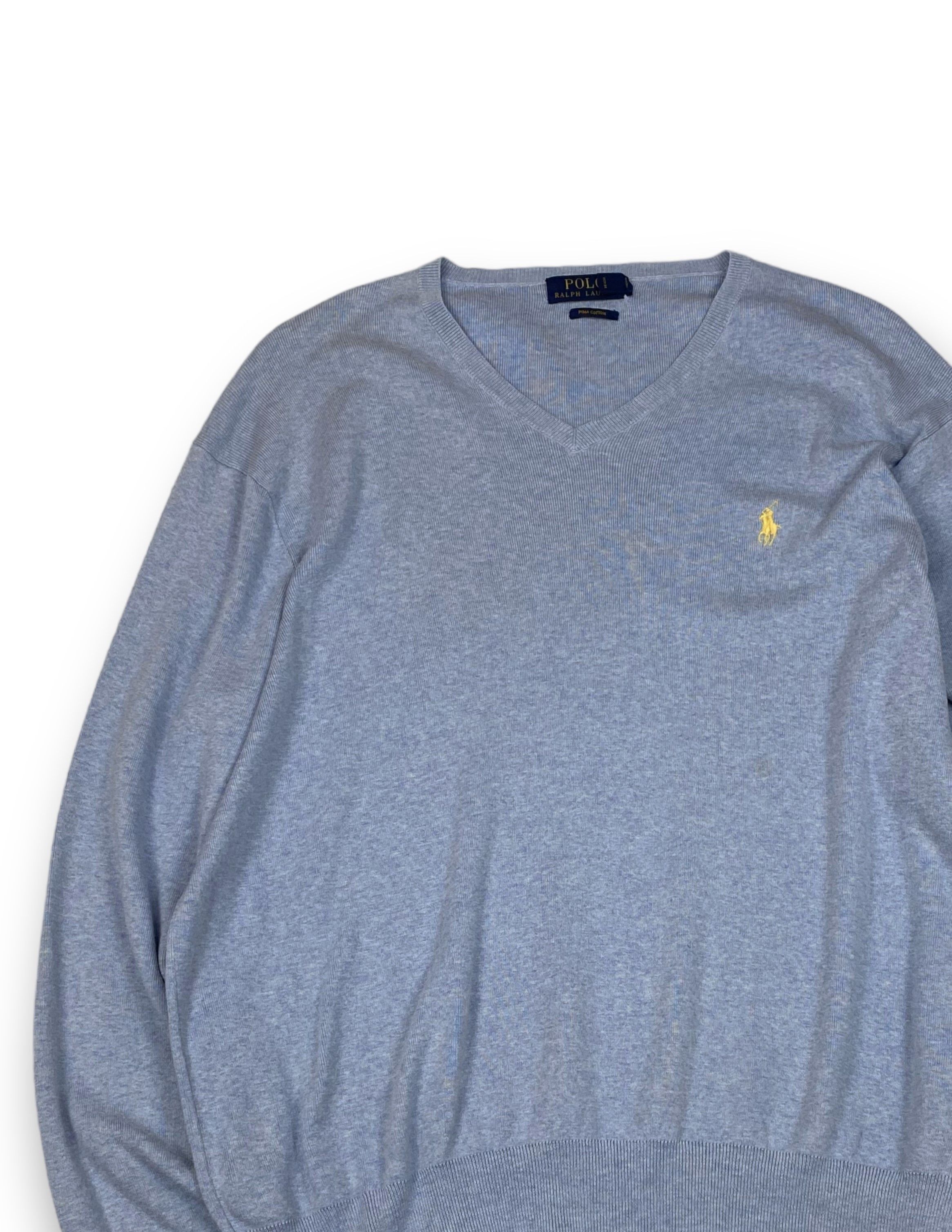 Ralph Lauren Vintage RALPH LAUREN Pastel Blue Longsleeve V-Neck M666 Size US XL / EU 56 / 4 - 3 Thumbnail