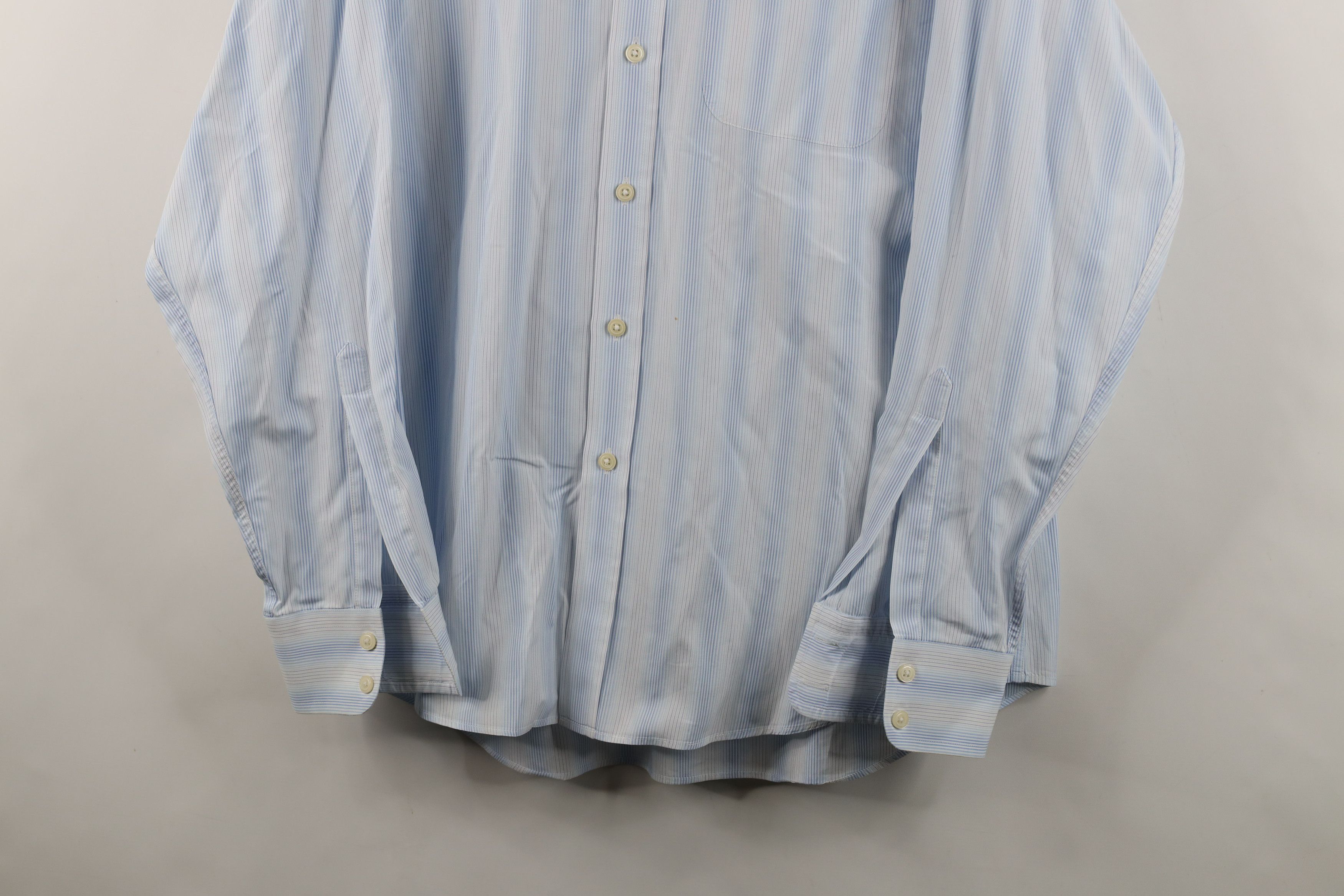 Charles Tyrwhitt Charles Tyrwhitt Striped Collared Button Dress Shirt Blue Size US L / EU 52-54 / 3 - 3 Thumbnail