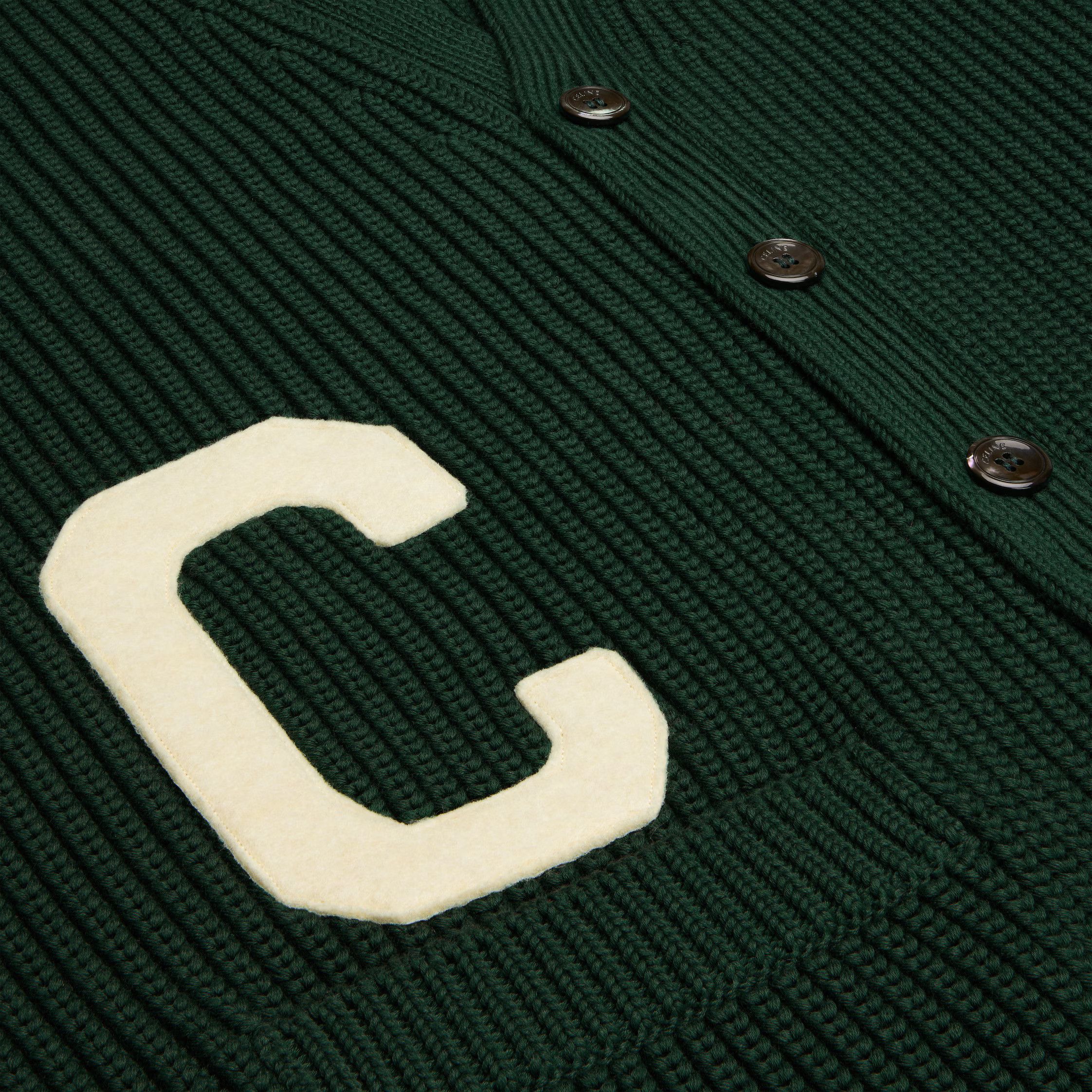 Celine o1loc1c1225 College Cardigan In Cotton in Forest Black Size US XL / EU 56 / 4 - 4 Thumbnail