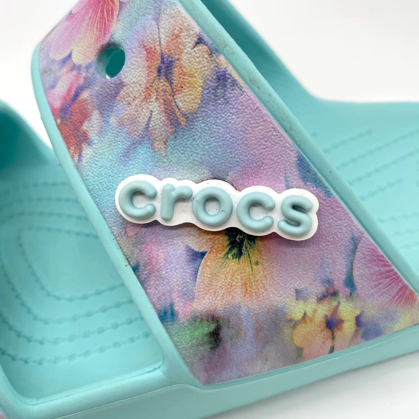 Crocs Crocs Dream Slip Ons Womens Sandal Slip On Two Strap Blue Floral Pattern Open Toe Casual Slide Size US 12 / IT 42 - 7 Thumbnail