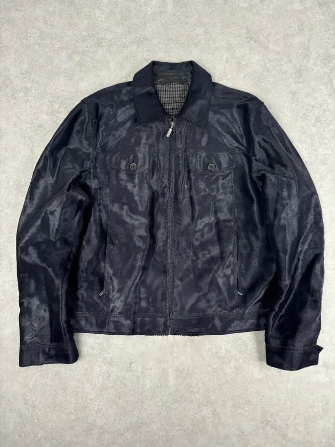 Brioni Brioni Dark Black Pony Hair Leather Jacket Size US L / EU 52-54 / 3 - 1 Thumbnail