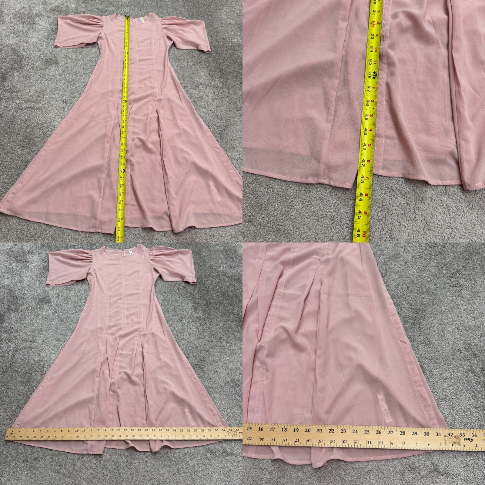 Anthropologie Anthropologie Let Me Be Midi Pleated Dress Womens 0 Pink Puff Sleeve Sheer Size XS / US 0-2 / IT 36-38 - 9 Thumbnail