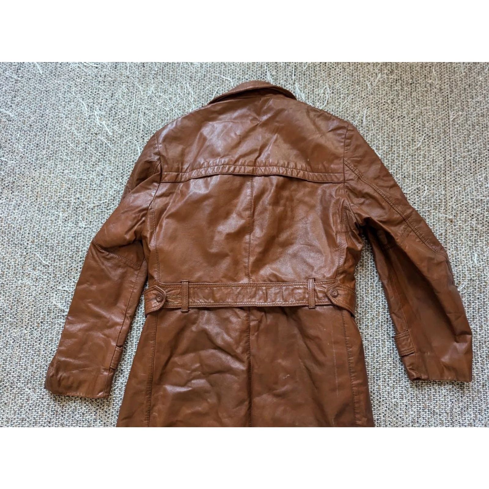 Vintage VINTAGE brown leather TRENCH COAT belted 42 M Field & Stream Coat Men XS-XL? Size US M / EU 48-50 / 2 - 3 Thumbnail