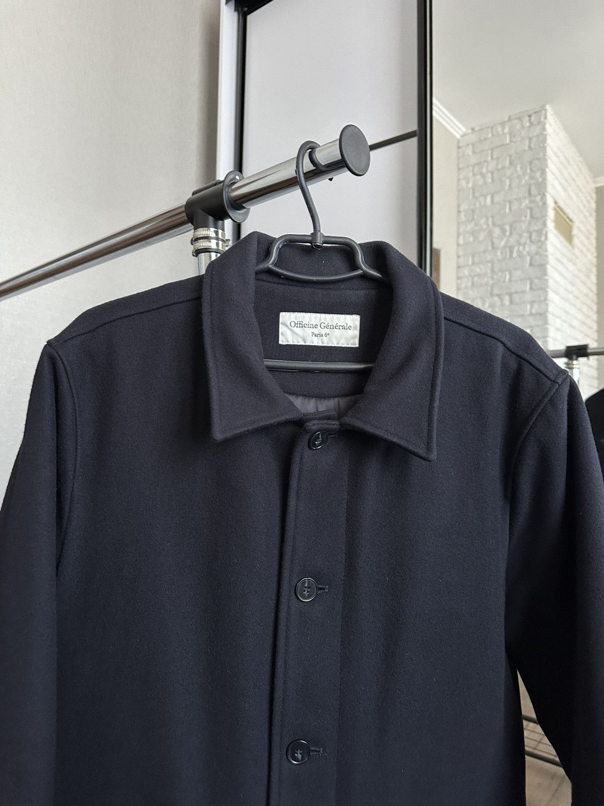 Officine Generale Officine Generale Navy Wool Vasco Jacket Size US L / EU 52-54 / 3 - 8 Thumbnail