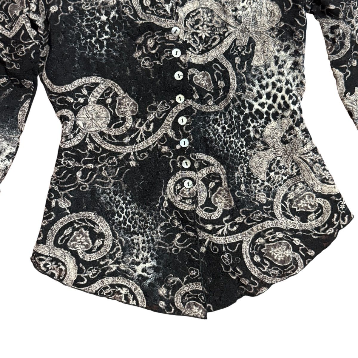 Bebe Black and White Bebe Button Up Blouse Size S / US 4 / IT 40 - 4 Thumbnail