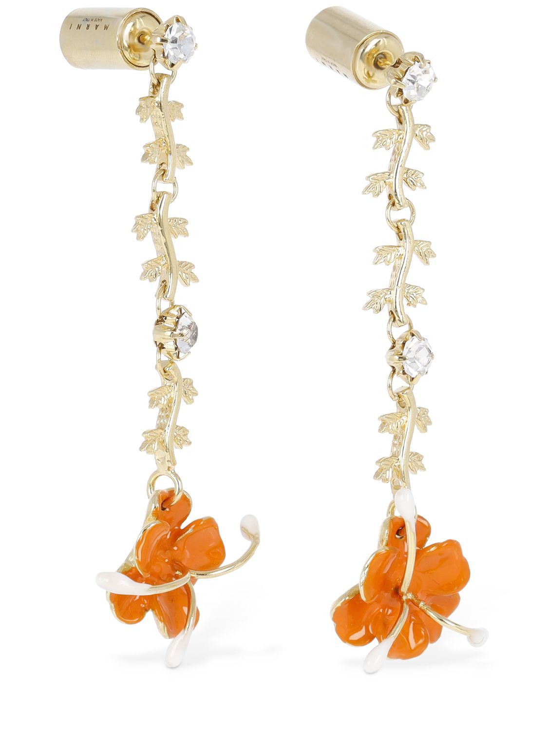 Marni o1w1db10125 Size:OS/Enamel Flower Drop Earrings in Gold Size ONE SIZE - 2 Thumbnail