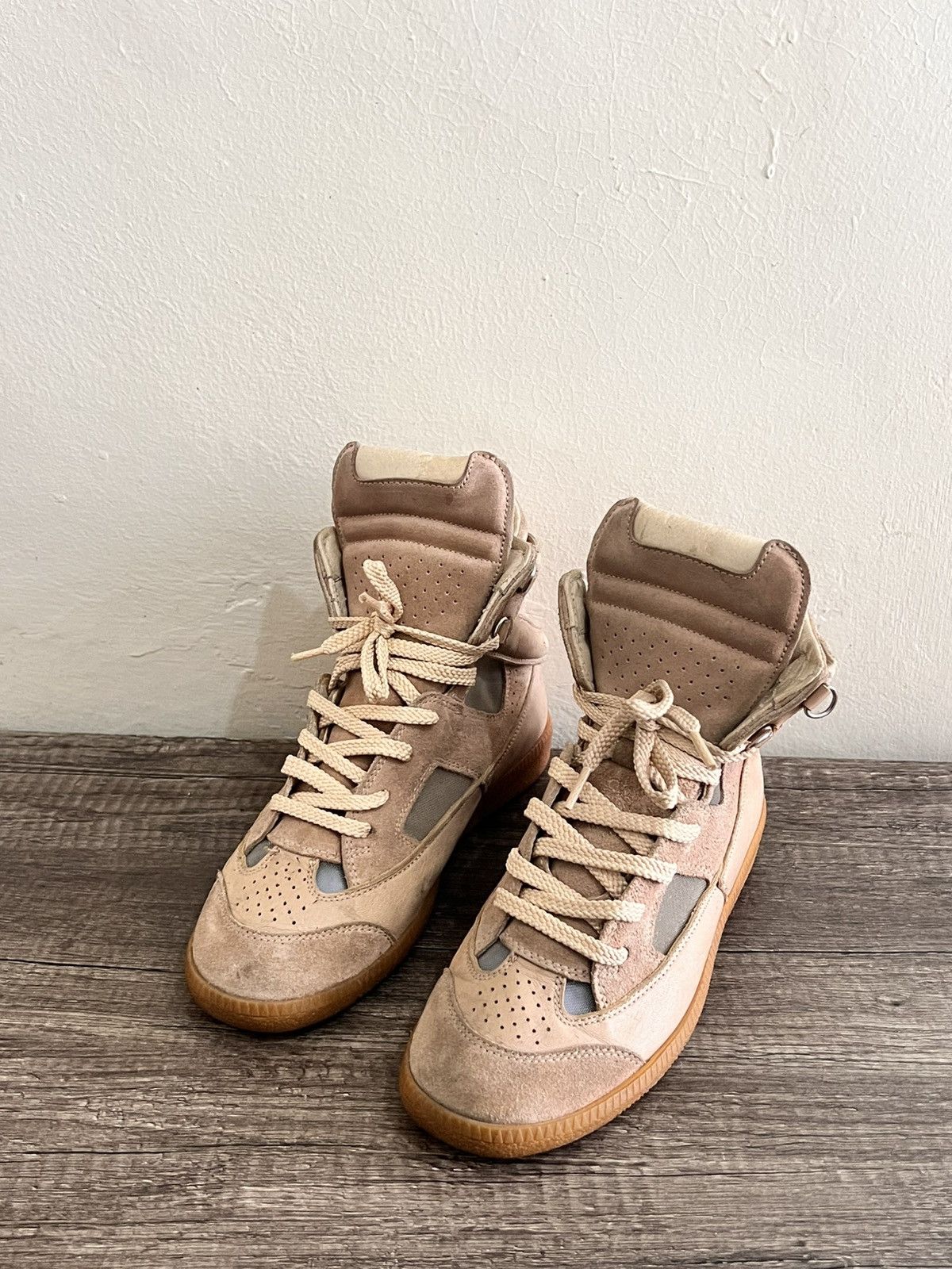 Maison Margiela Leather-Mesh Paneled Sneaks Size US 6 / IT 36 - 2 Thumbnail