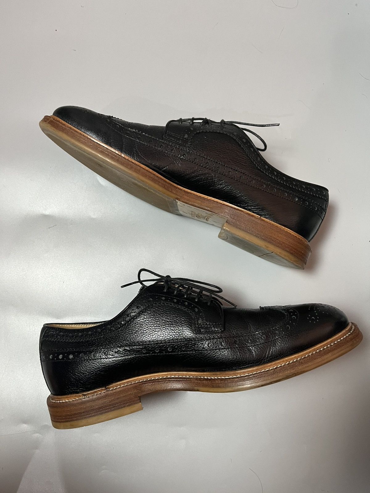 Brunello Cucinelli Brunello Cucinelli grained leather wingtip derby brogues Size US 9 / EU 42 - 3 Thumbnail