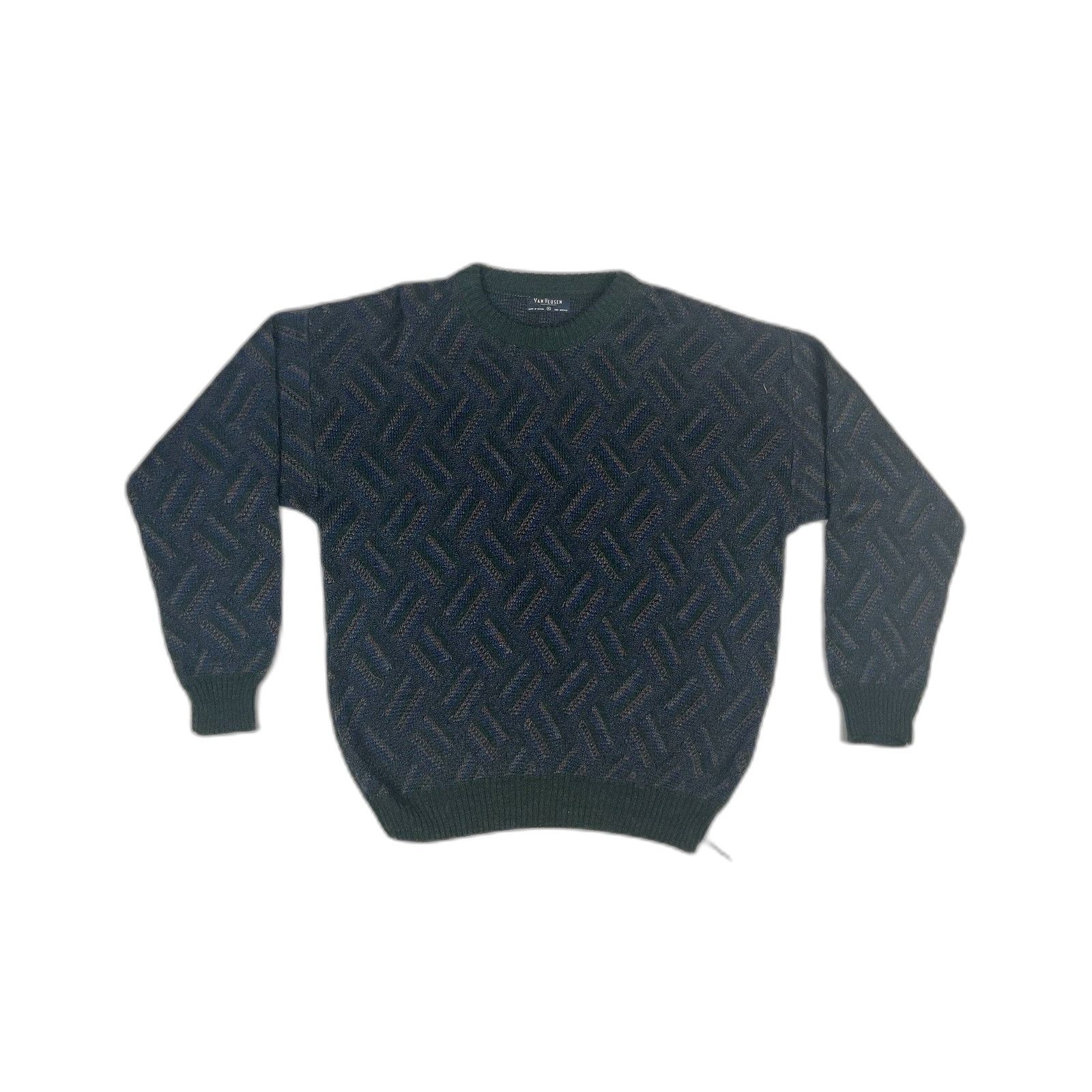 Van Heusen Van Heusen Mens Textured Knit Sweater Crewneck Blue Green Ac Size US XL / EU 56 / 4 - 1 Thumbnail