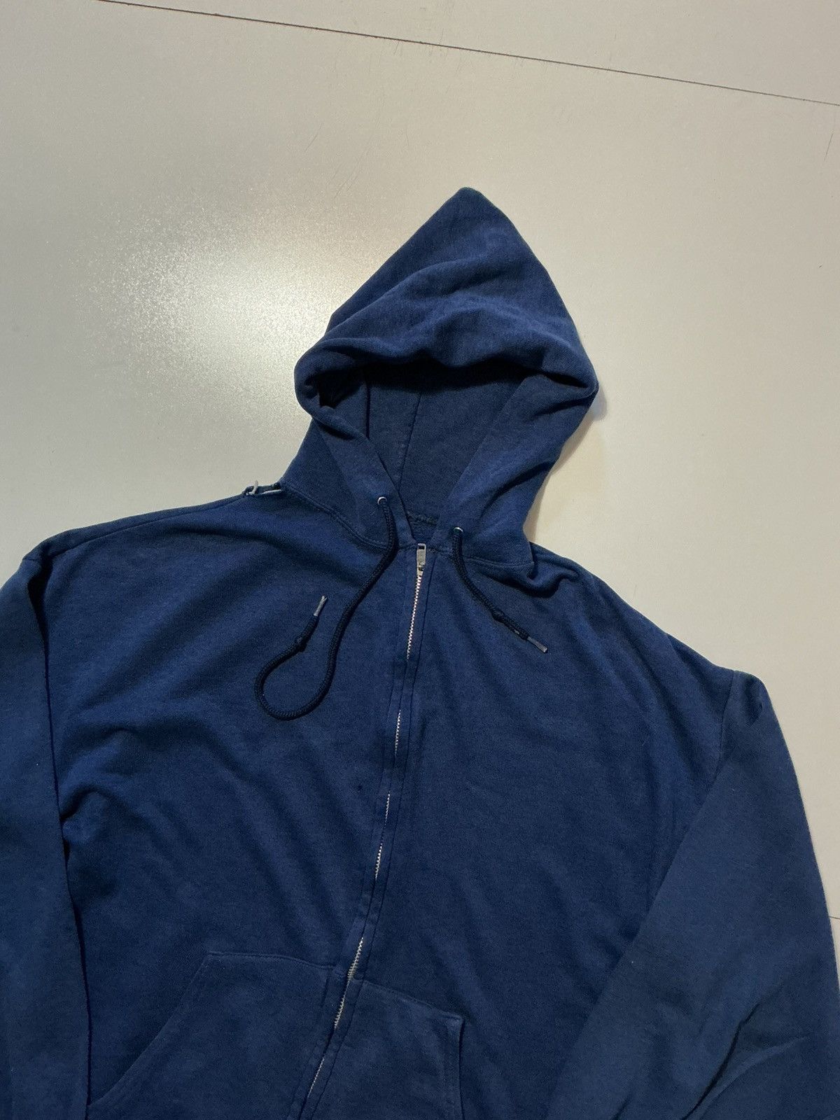 Vintage Vintage 70s 80s Blank Zip Thrashed YKK Zipper Raglan Hoodie Size US L / EU 52-54 / 3 - 3 Thumbnail