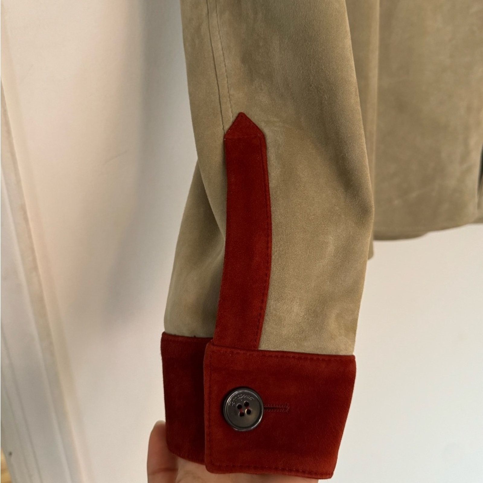 Salvatore Ferragamo Ferragamo Lamb Leather Red and Beige Pattern Jacket SS20 Size US M / EU 48-50 / 2 - 6 Thumbnail