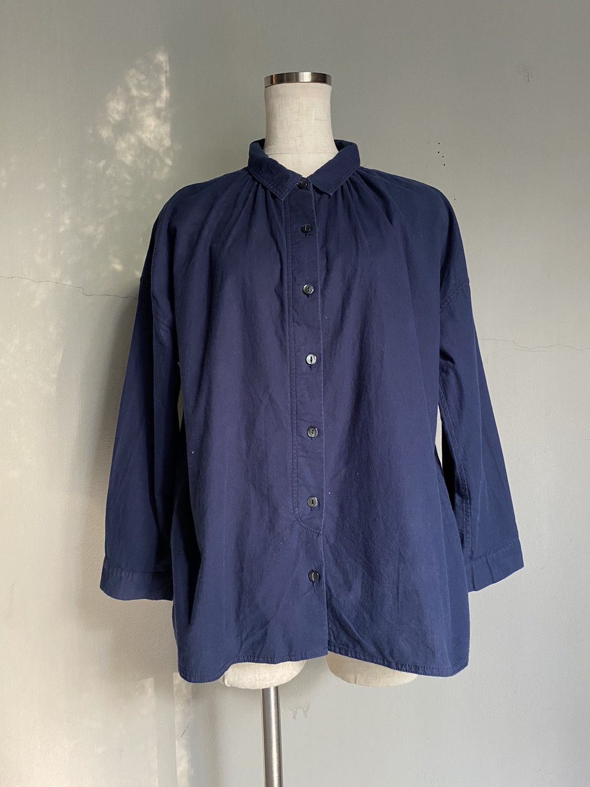 Japanese Brand Sabbatum Dark blue collared shirt Size M / US 6-8 / IT 42-44 - 22 Thumbnail