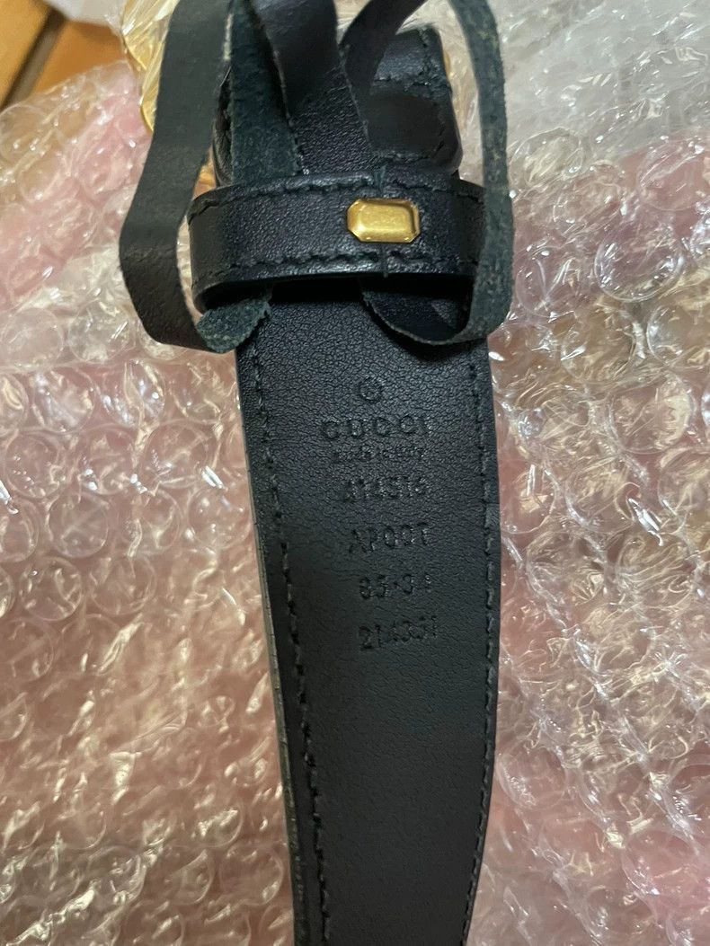 Gucci Gucci Double G Leather Belt with Gold Buckle-2506 Size ONE SIZE - 3 Thumbnail