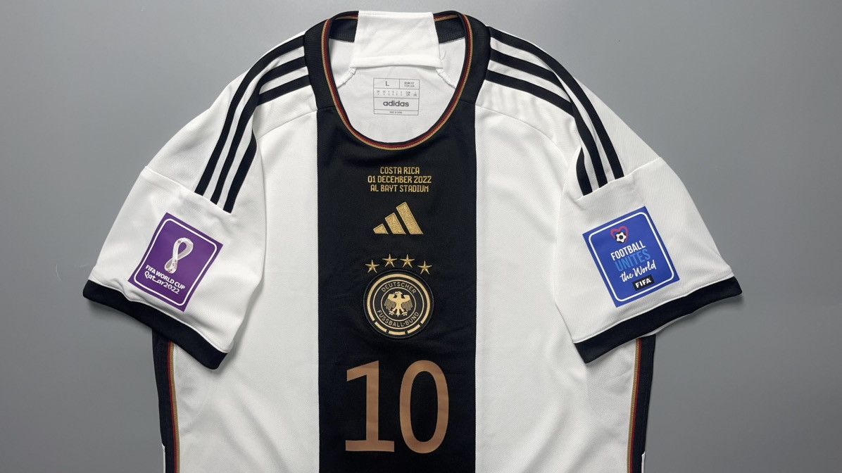Adidas GERMANY ADIDAS 2022 WORLD CUP SOCCER HOME JERSEY #10 GNABRY Size US L / EU 52-54 / 3 - 3 Thumbnail