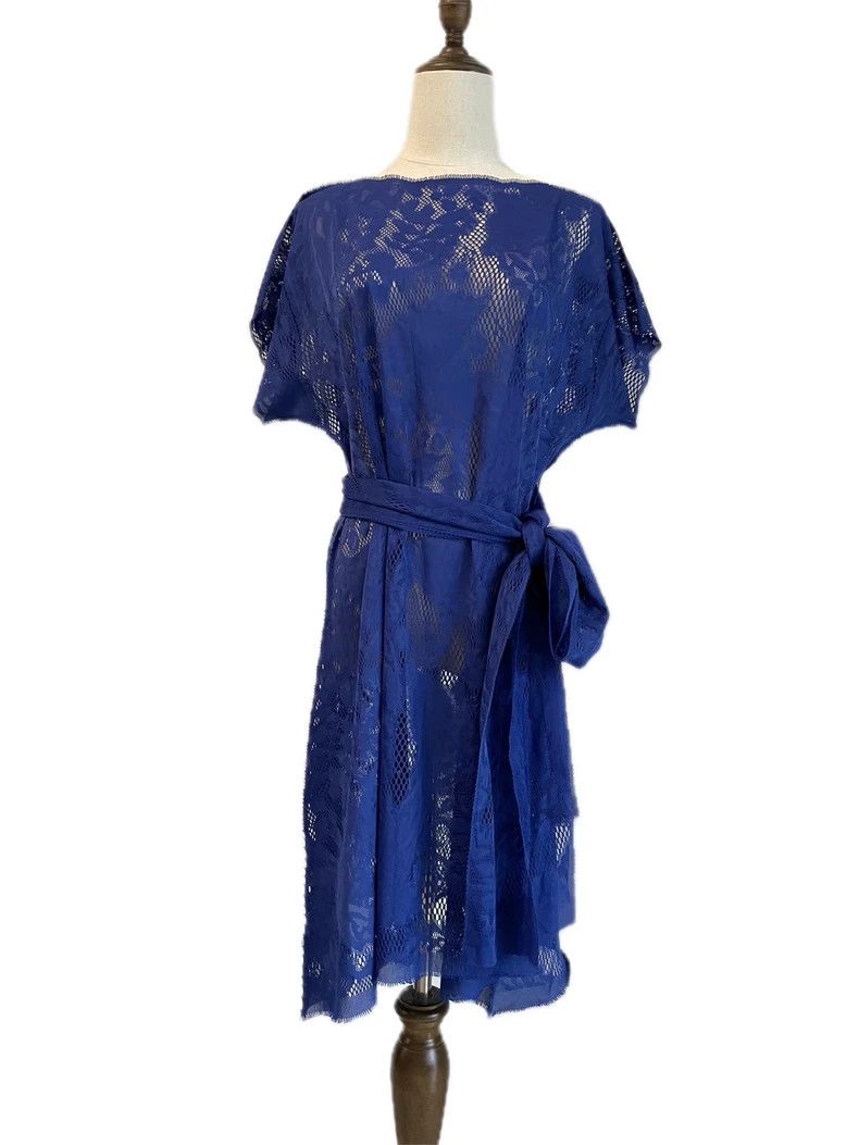 Issey Miyake Issey Miyake size:one size Blue lace cutout dress Size XS / US 0-2 / IT 36-38 - 3 Thumbnail