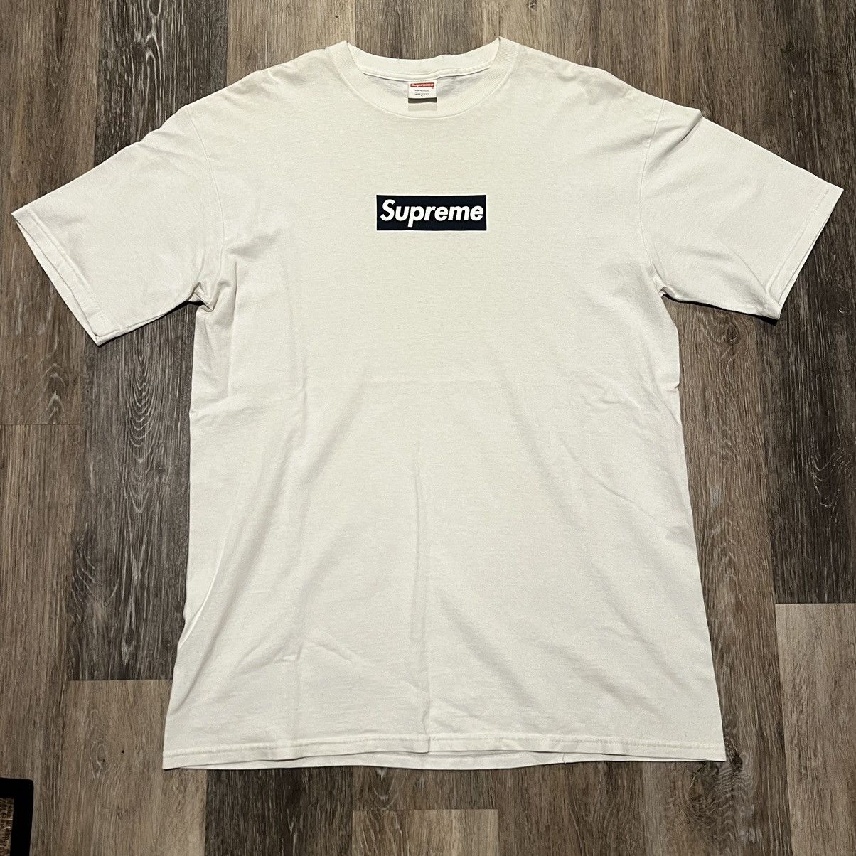 Supreme Supreme Navy Box logo Tee navy on white Bogo t shirt Size US L / EU 52-54 / 3 - 14 Thumbnail