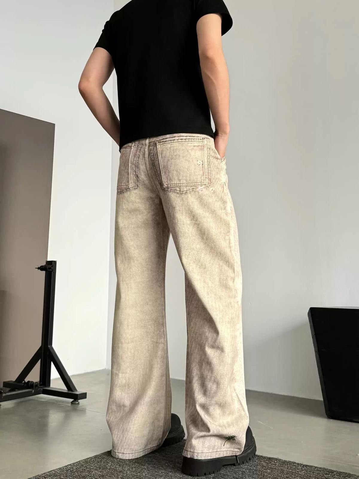 Other Wide-Leg Star Print Graphic Denim Jeans Size US 30 / EU 46 - 6 Thumbnail